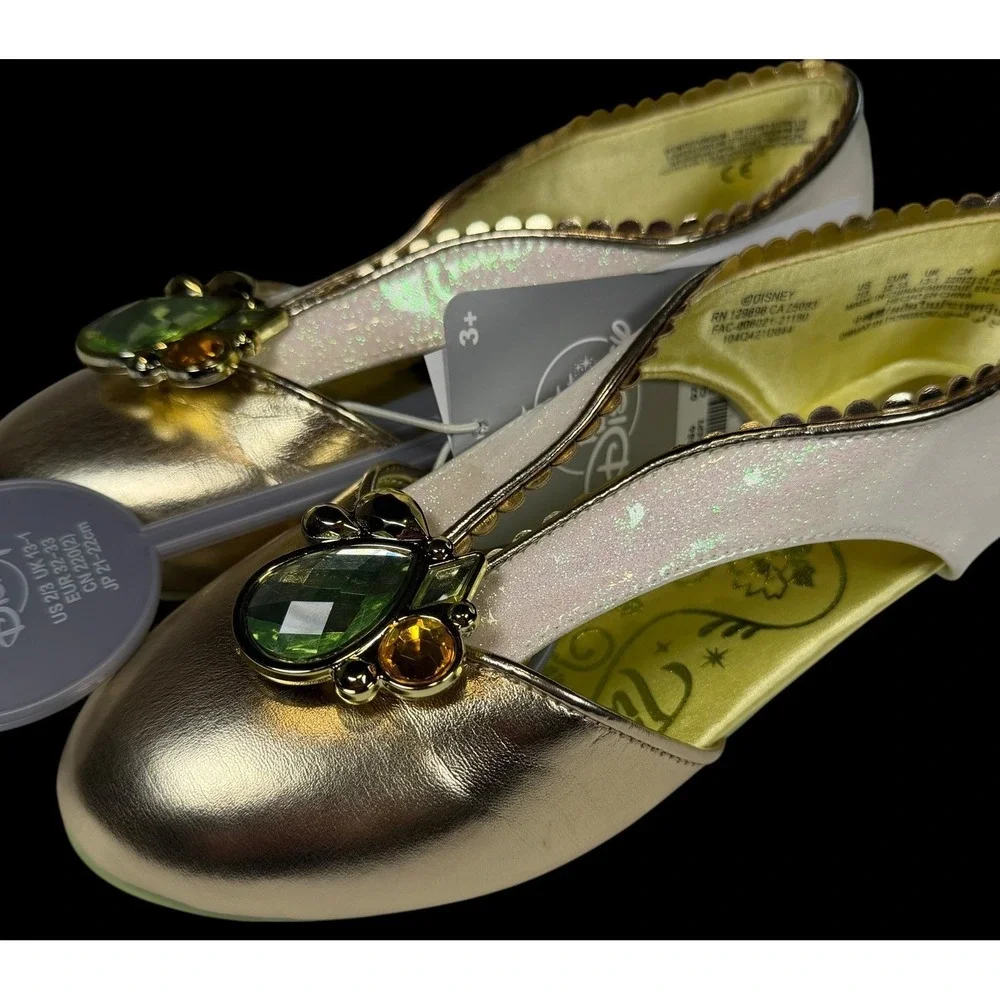 Disney Tiana Princess & the Frog Costume Shoes Dress Up Girls Gem Sparkle 2/3